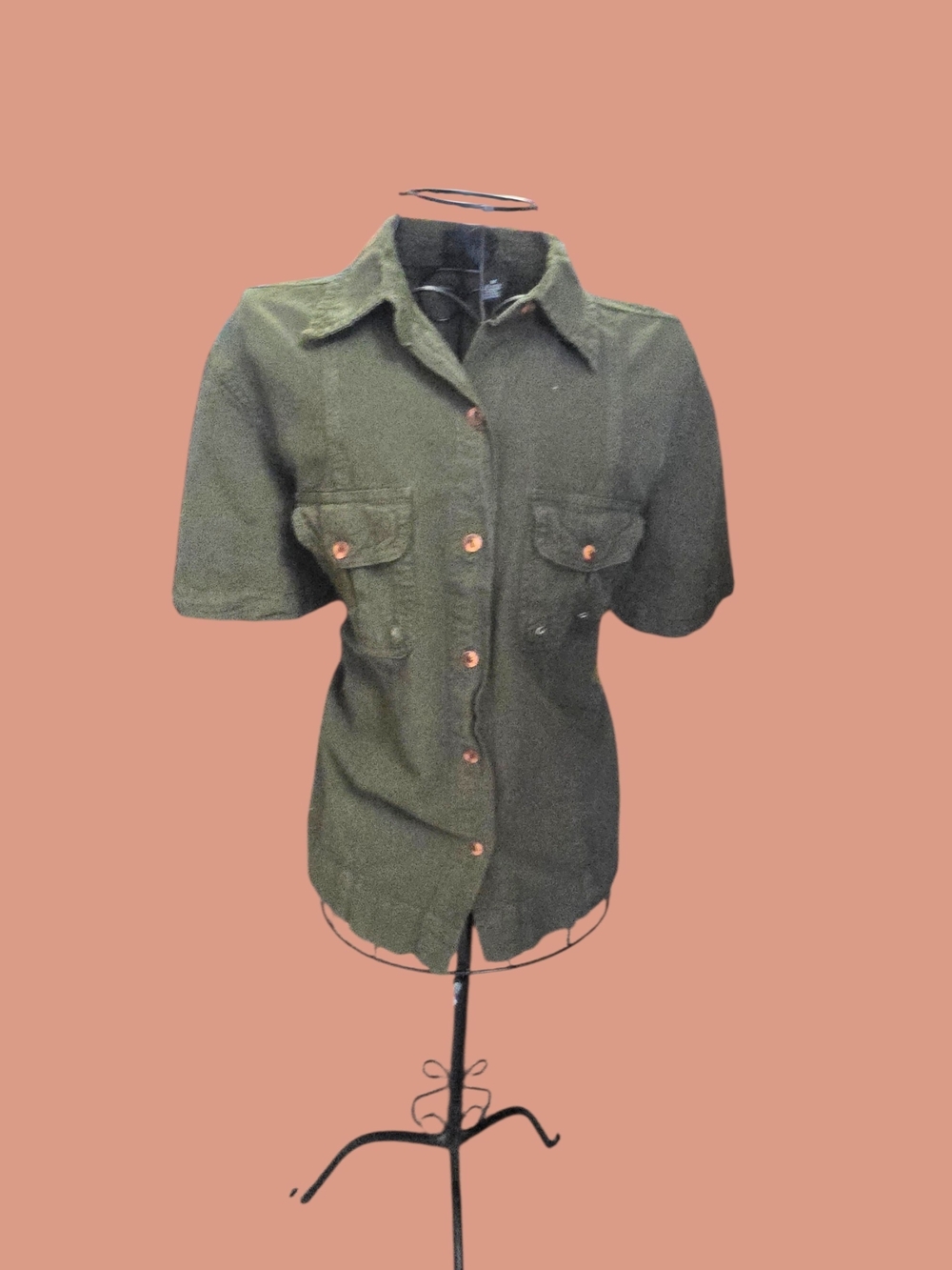 Erika Olive Green Short Sleeve Shirt